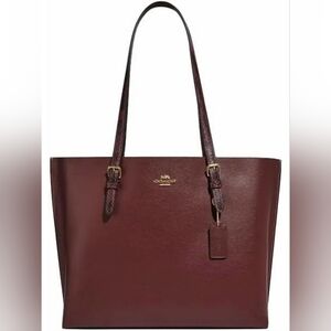 COACH DESIGNER Mollie Red Burgundy Animal Print Tote Purse Handbag